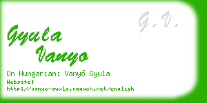 gyula vanyo business card